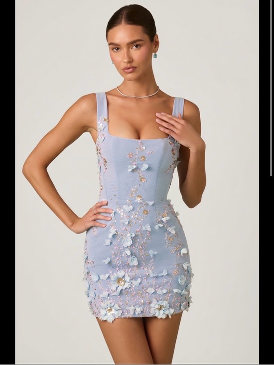 Oh Polly Dresses & Skirts - Oh Polly Briar Embellished Corset Mini Dress in Sky Blue.